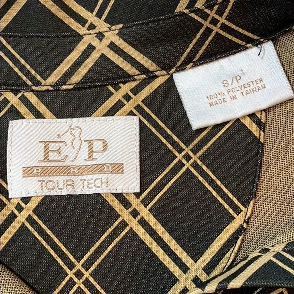 EP PRO Women’s Tour Tech Women’s Golf/Athletic Polo Shirt Brown/Gold Size Small